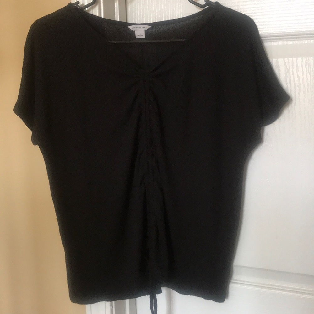 Black Scrunch Up Tee